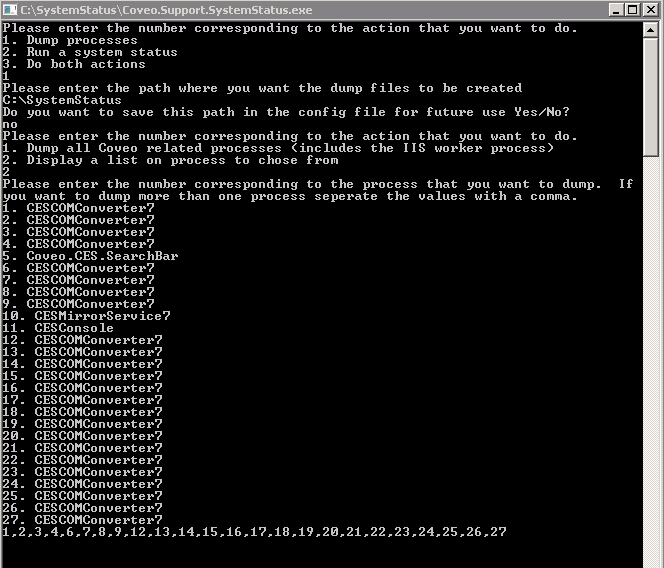 How to get dump files for CESCOMConverter7 process