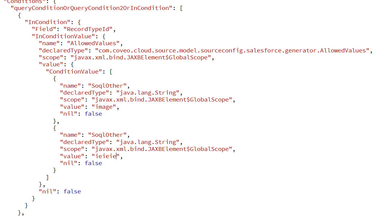 Setting Up A Condition Using An IN Operator On An Iobject In A 