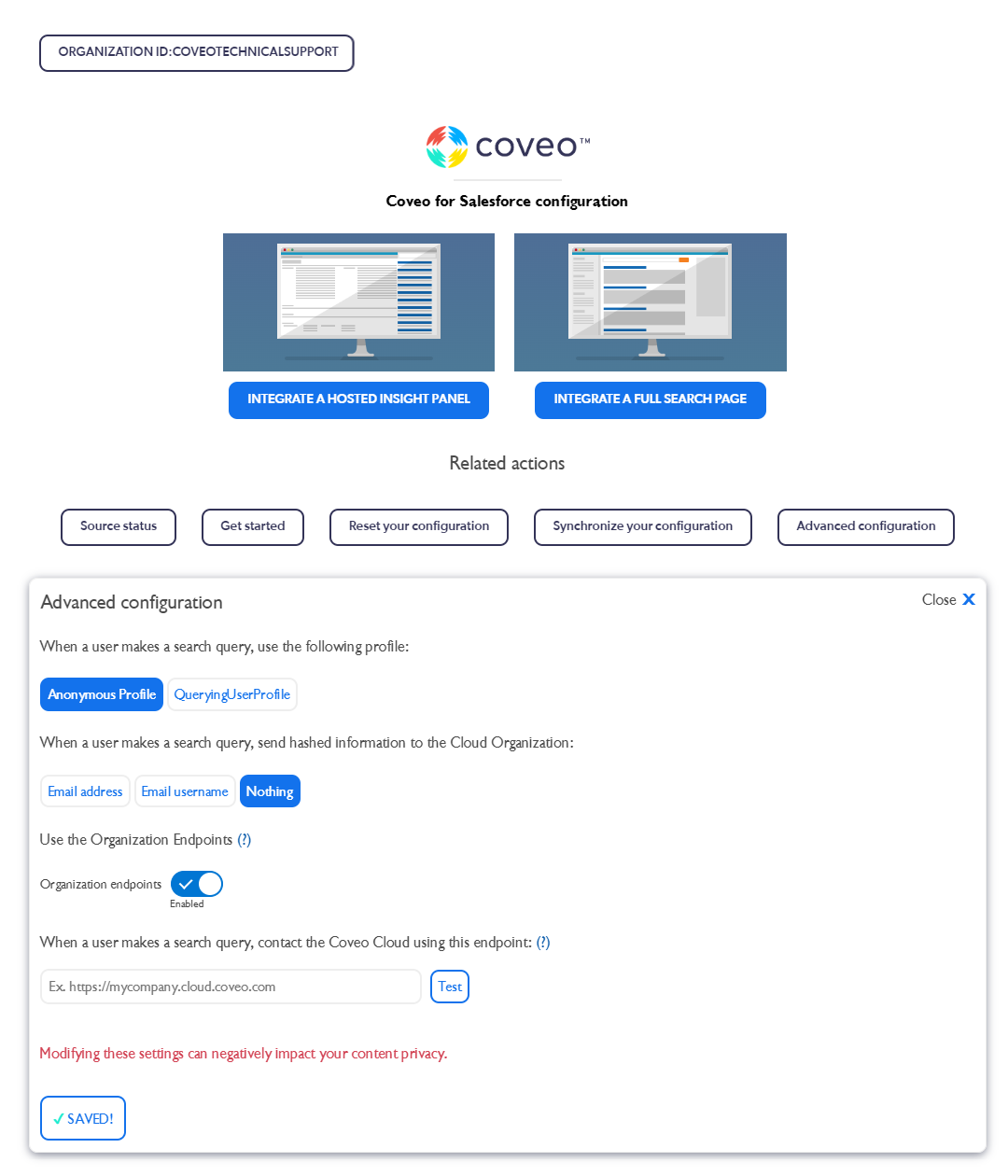 Will V1 Endpoint Deprecation impact Coveo for Salesforce Managed Package?